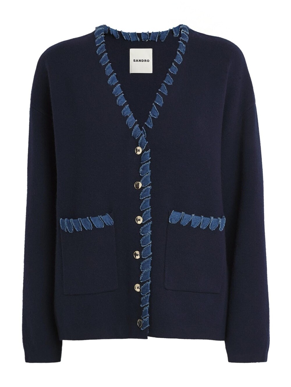 Sandro Denim Trim Cardigan - Picture 4 of 8